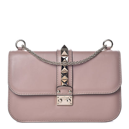 Valentino Garavani Vitello Medium Glam Lock Rockstud Flap Poudre 1 of 10