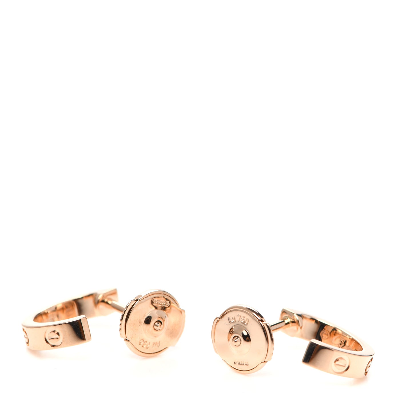 18K Pink Gold Small LOVE Hoop Earrings