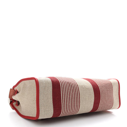 Hermes Vache Hunter Toile H Vibration Herbag Zip 31 PM Bordeaux Ficelle Rouge Piment 5 of 10
