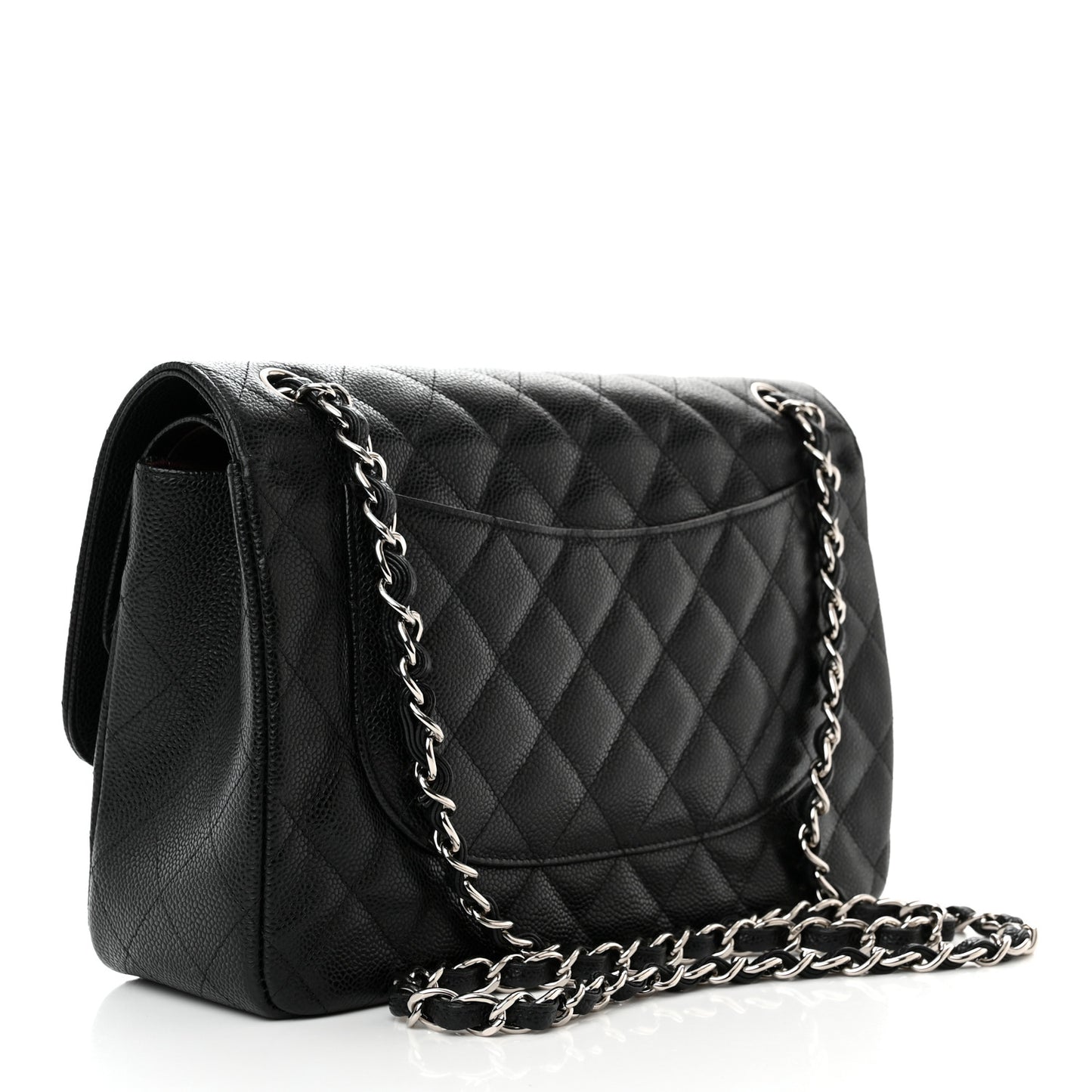 Caviar Quilted Jumbo Double Flap Black