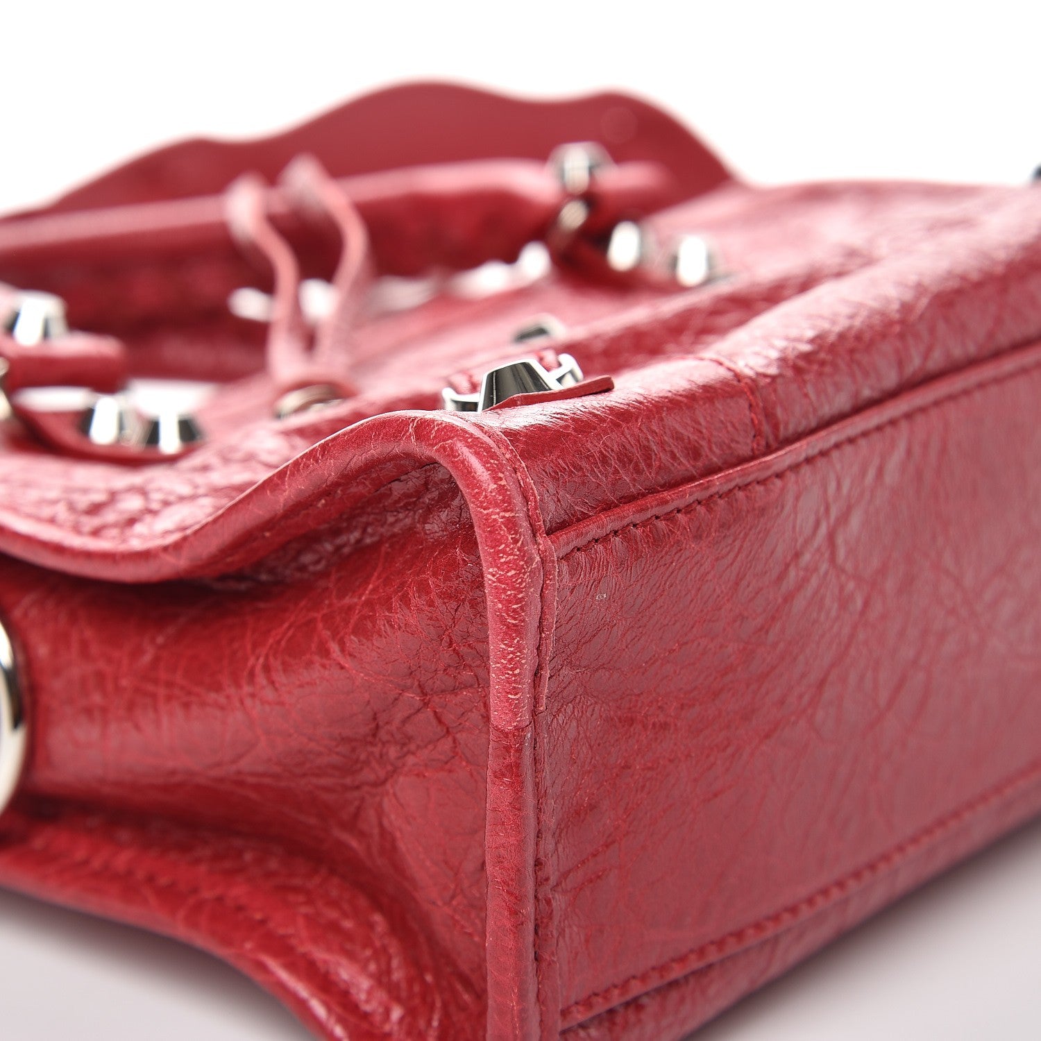 Balenciaga Agneau Classic Silver Hardware Mini City Rouge Sapphire 8 of 8