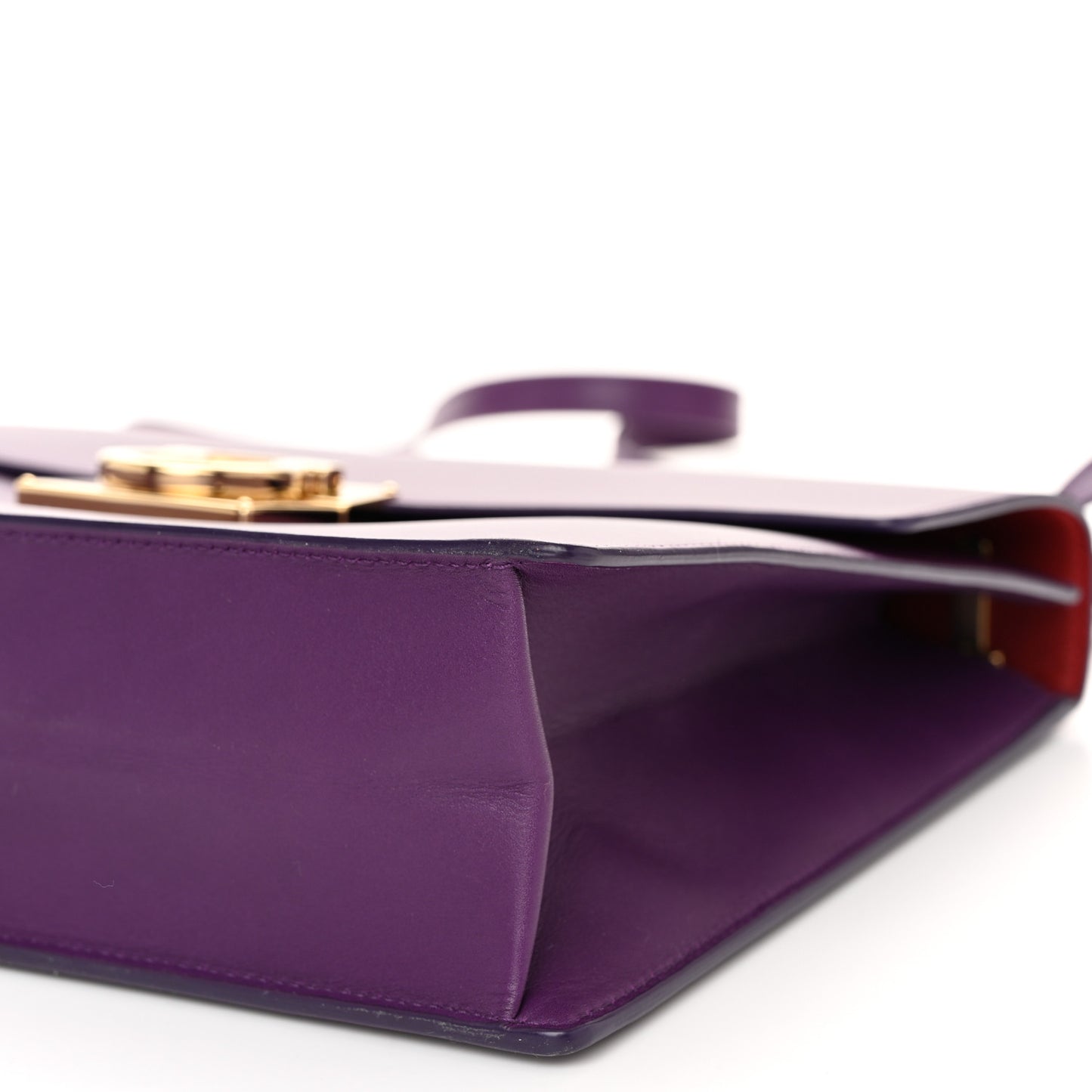 Calfskin Gancio Lock Marisol Top Handle Satchel Mora Rosso