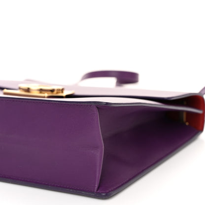 Salvatore Ferragamo Calfskin Gancio Lock Marisol Top Handle Satchel Mora Rosso 9 of 11