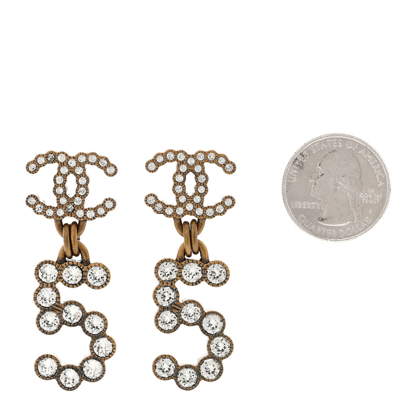 Metal Crystal City of Lights No 5 Drop Earrings Gold