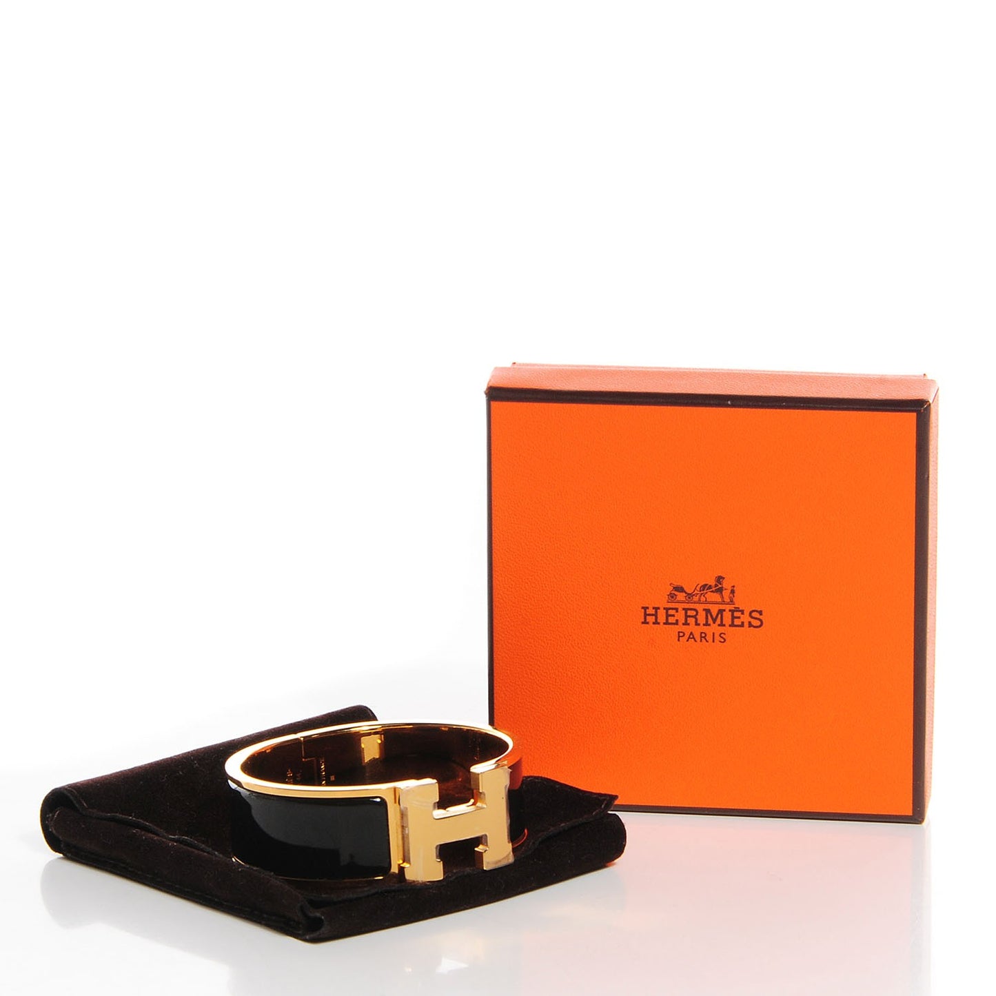 Enamel Wide Clic Clac H Bracelet PM Black