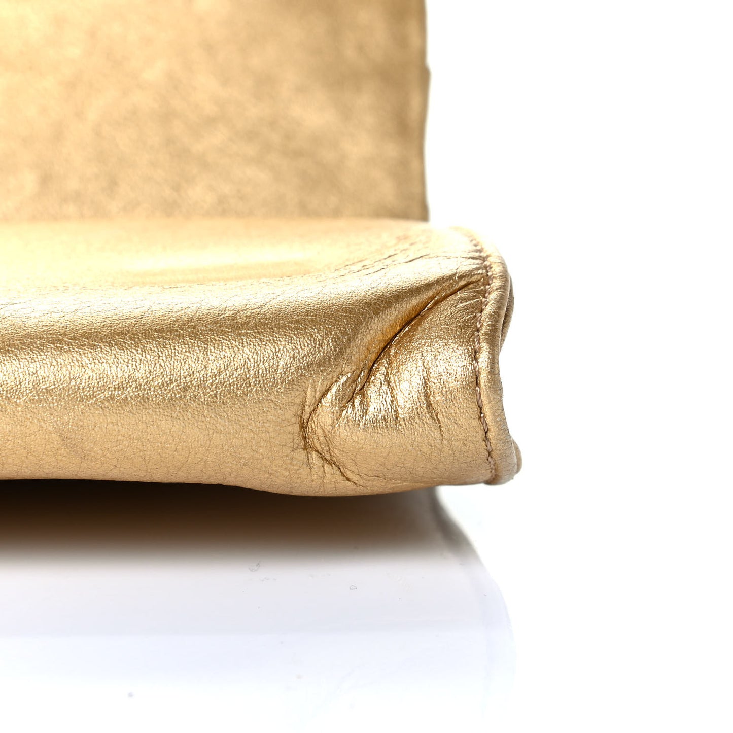Metallic Calfskin Clutch Gold