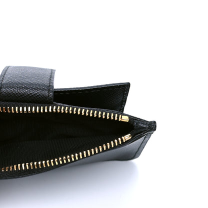 Prada Saffiano Metal Coin Case Card Holder Black 4 of 4