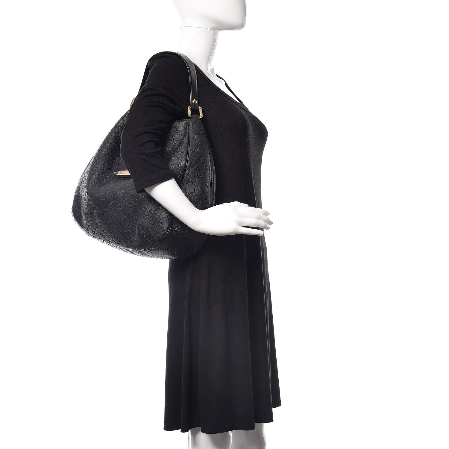 Gucci Guccissima Large New Ladies Web Hobo Black 2 of 11