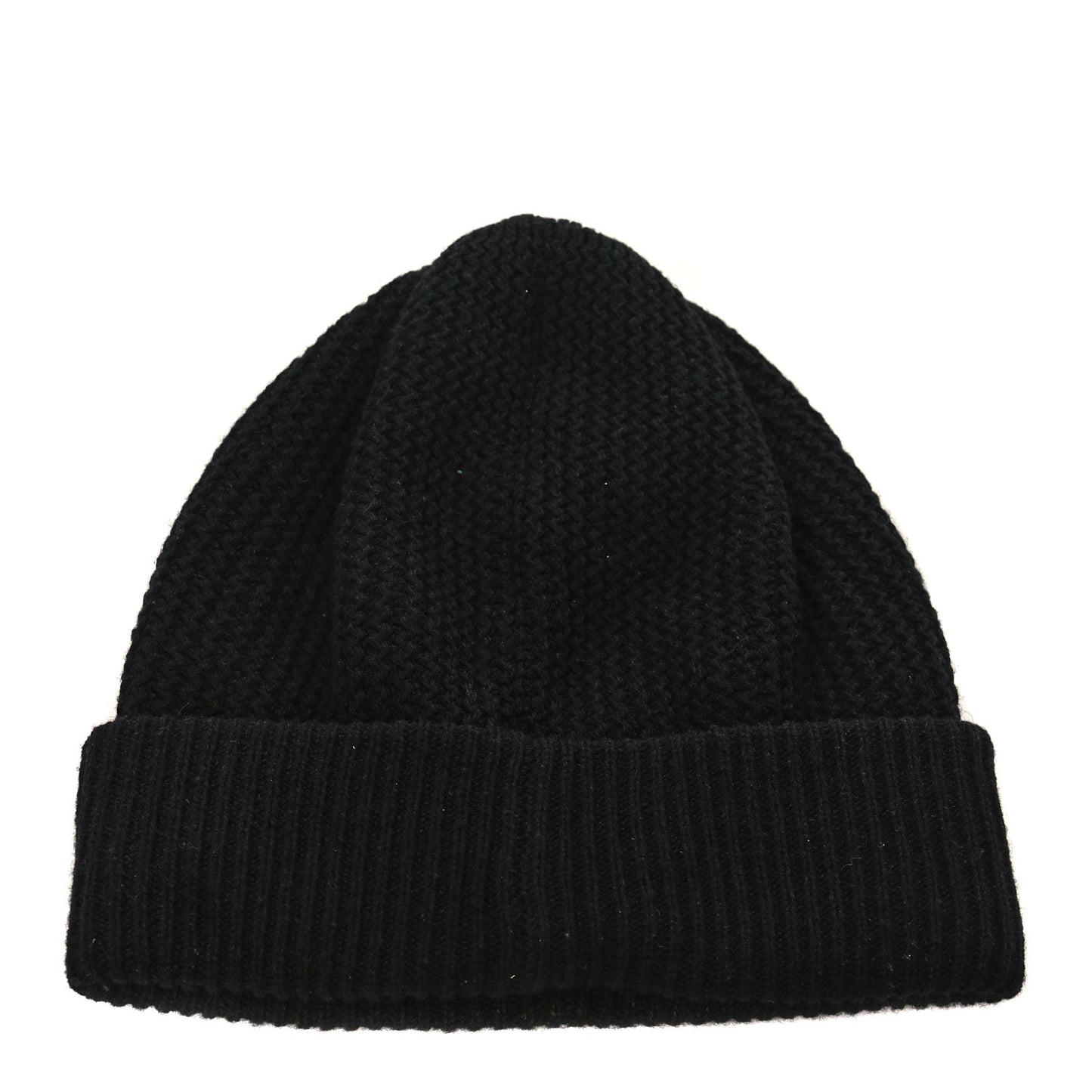 Cashmere Sequin Logo Beanie Hat Black Gold