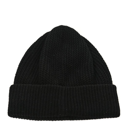Chanel Cashmere Sequin Logo Beanie Hat Black Gold 2 of 4