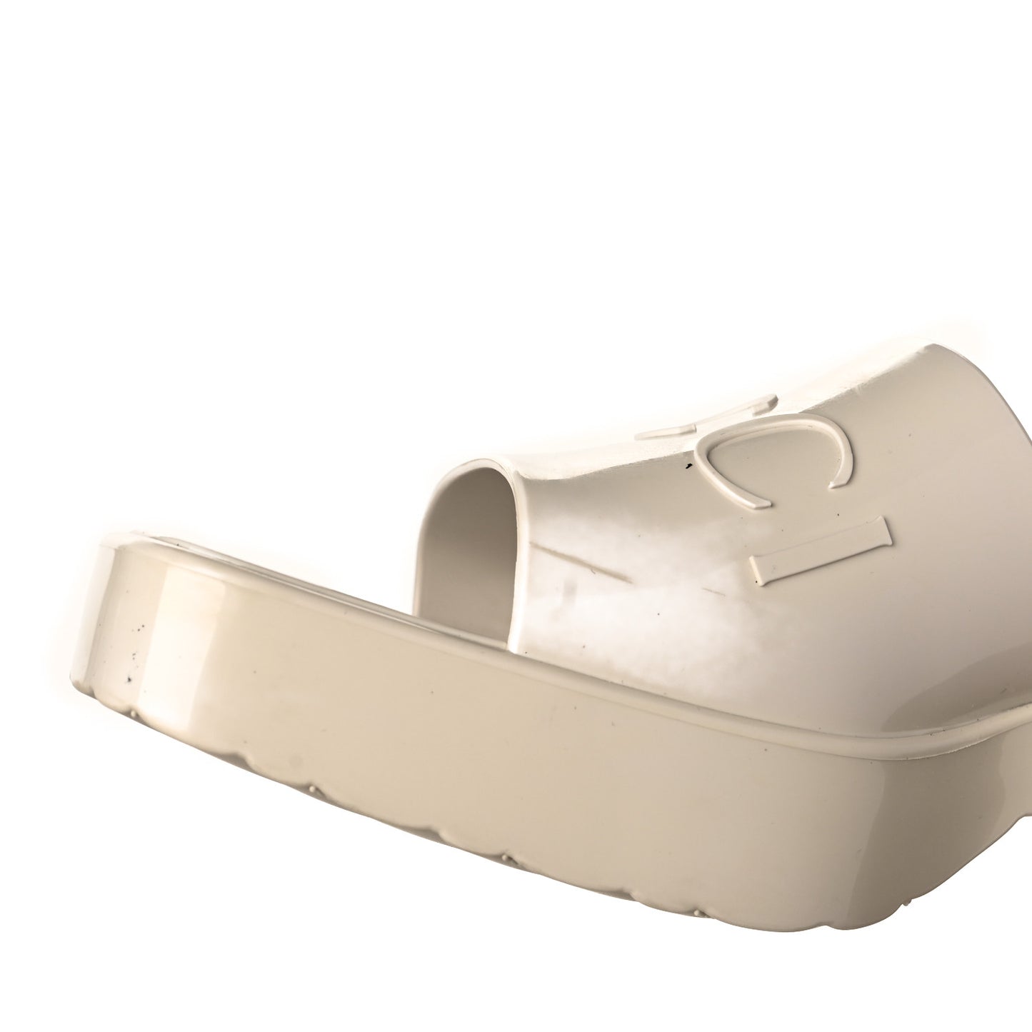 Rubber Gucci Logo Womens Platform 20/60mm Slide Sandals 40 Mystic White