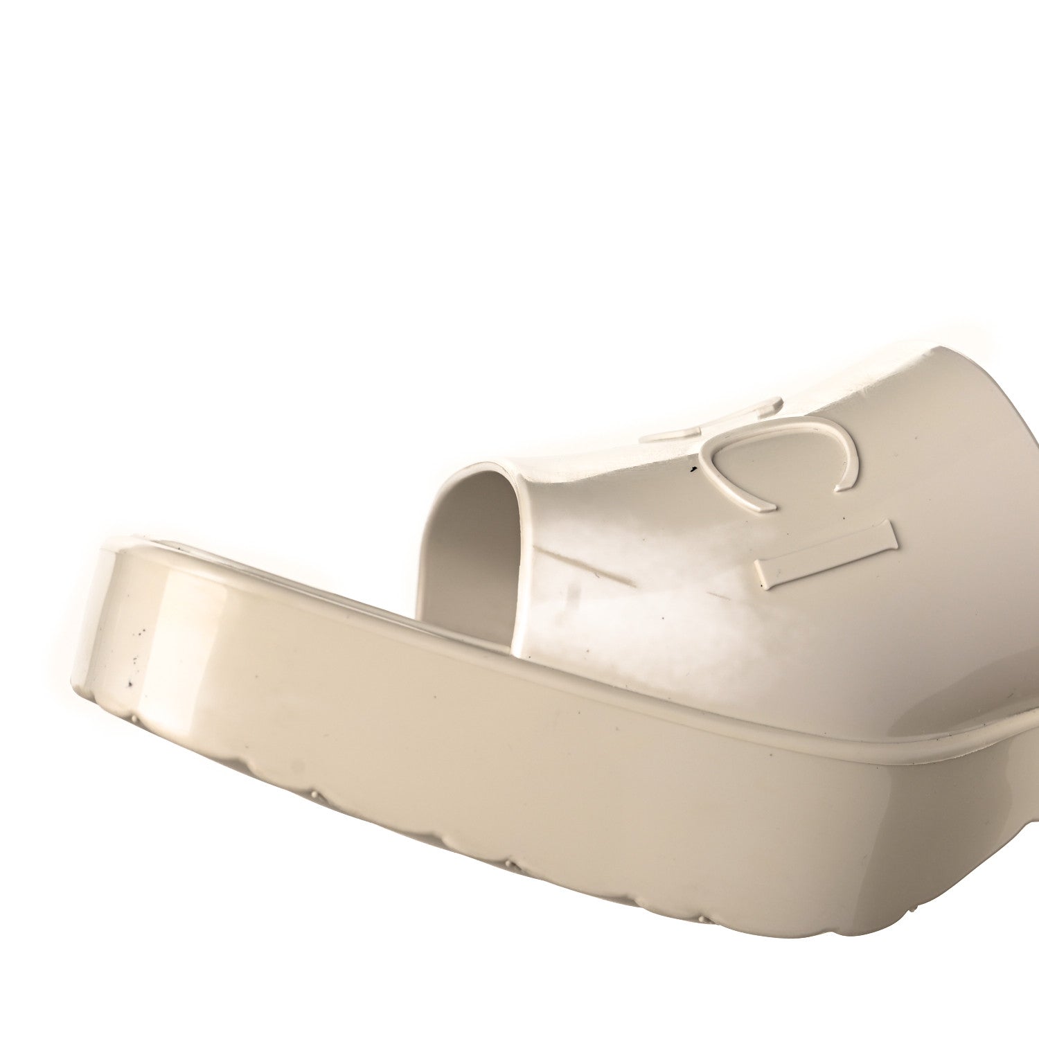Gucci Rubber Gucci Logo Womens Platform 20/60mm Slide Sandals 40 Mystic White 7 of 8