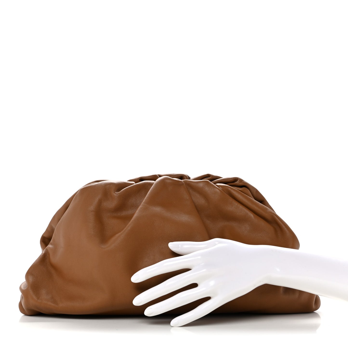 Smooth Butter Calf The Pouch Oversized Clutch Cammello