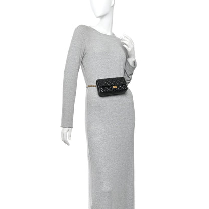 Chanel Aged Calfskin Quilted 2.55 Reissue Chain Waist Bag Black 2 of 13