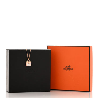 Hermes 18K Rose Gold Diamond Kelly Amulettes Pendant Necklace 5 of 5