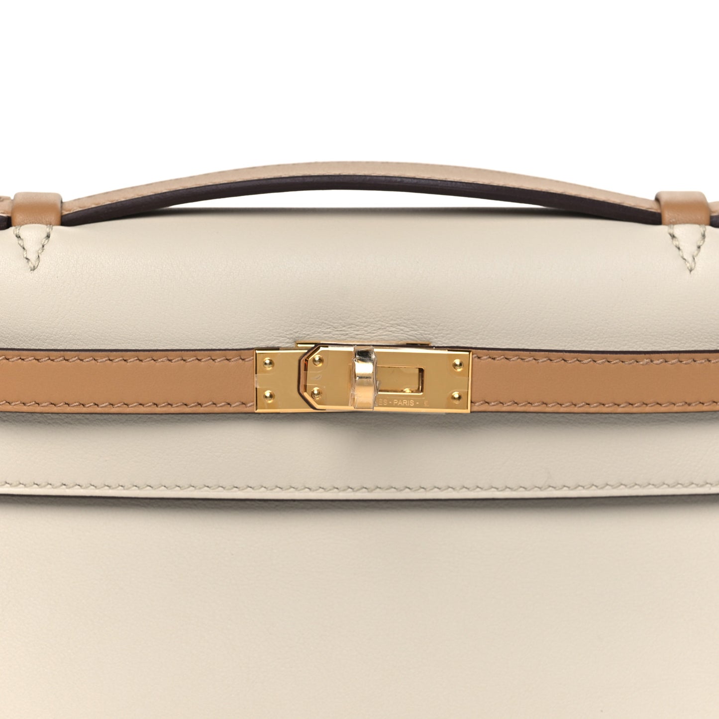 Swift Horseshoe Kelly Pochette Clutch Nata Biscuit