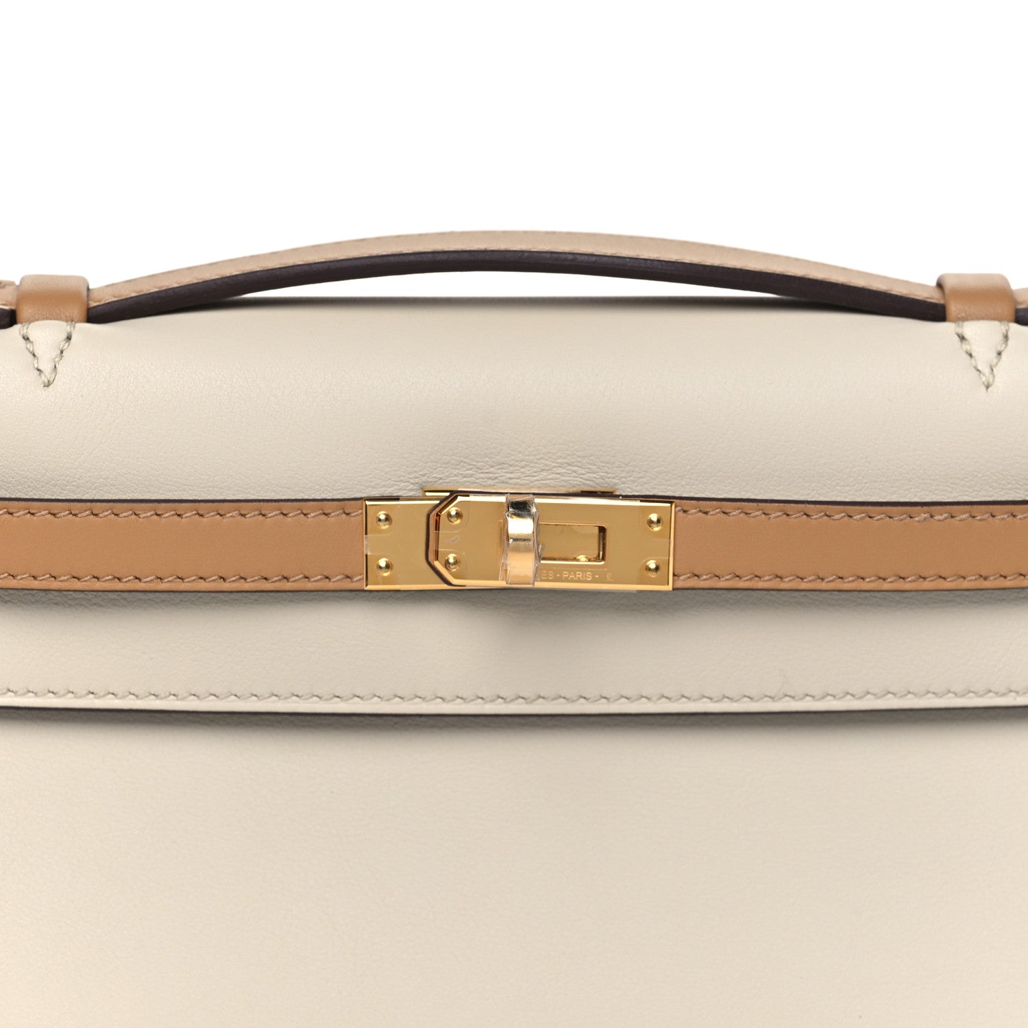 Hermes Swift Horseshoe Kelly Pochette Clutch Nata Biscuit 8 of 11