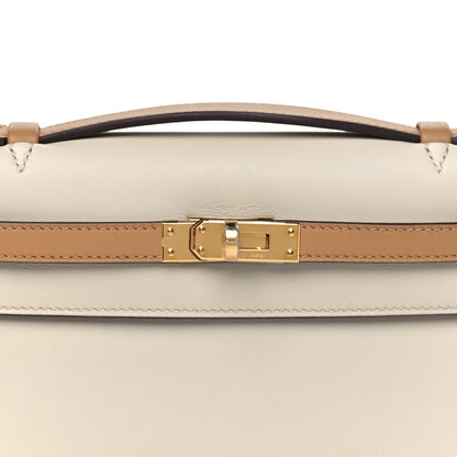 Hermes Swift Horseshoe Kelly Pochette Clutch Nata Biscuit 8 of 11