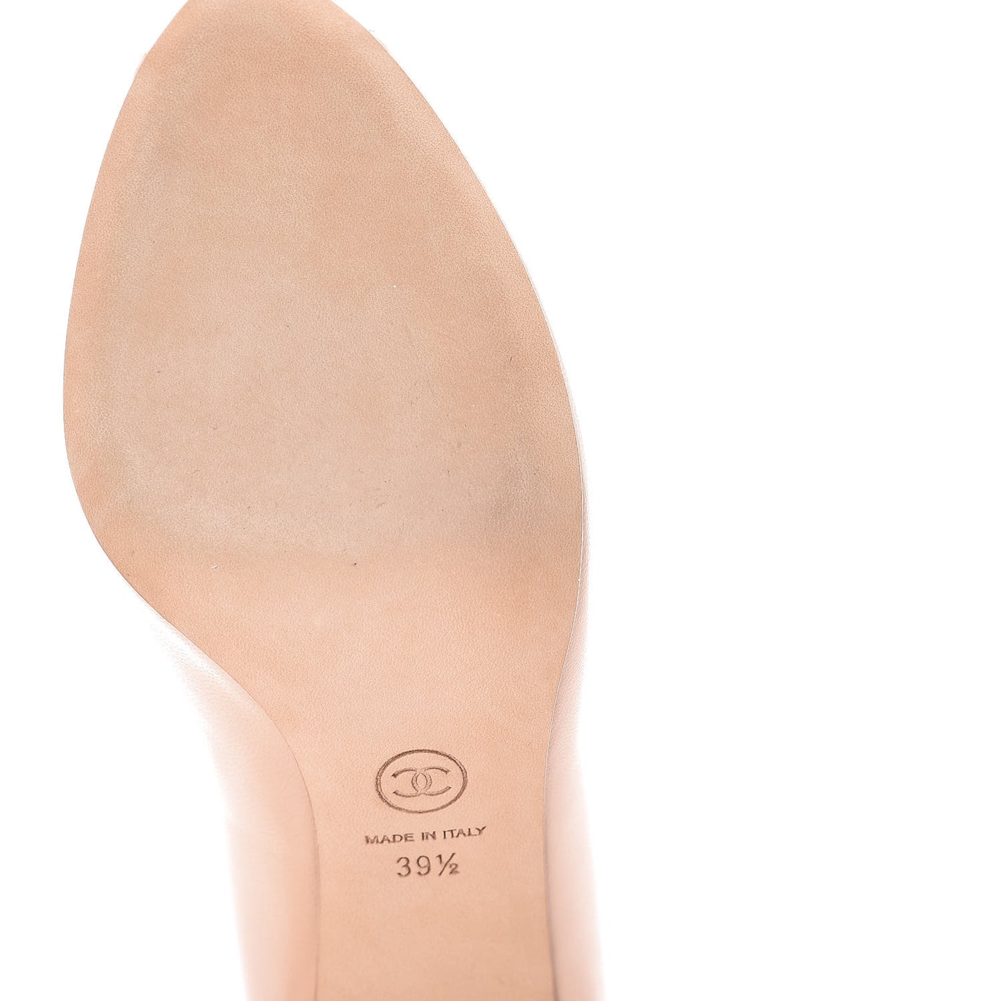 Lambskin Pearl Peep Toe Pumps 39.5 Beige Clair