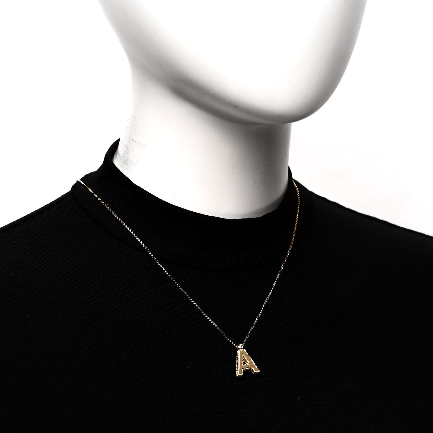 Roberto Coin 18K Yellow Gold Diamond Princess Initial A Pendant Necklace 2 of 6
