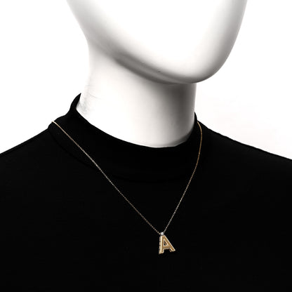 Roberto Coin 18K Yellow Gold Diamond Princess Initial A Pendant Necklace 2 of 6