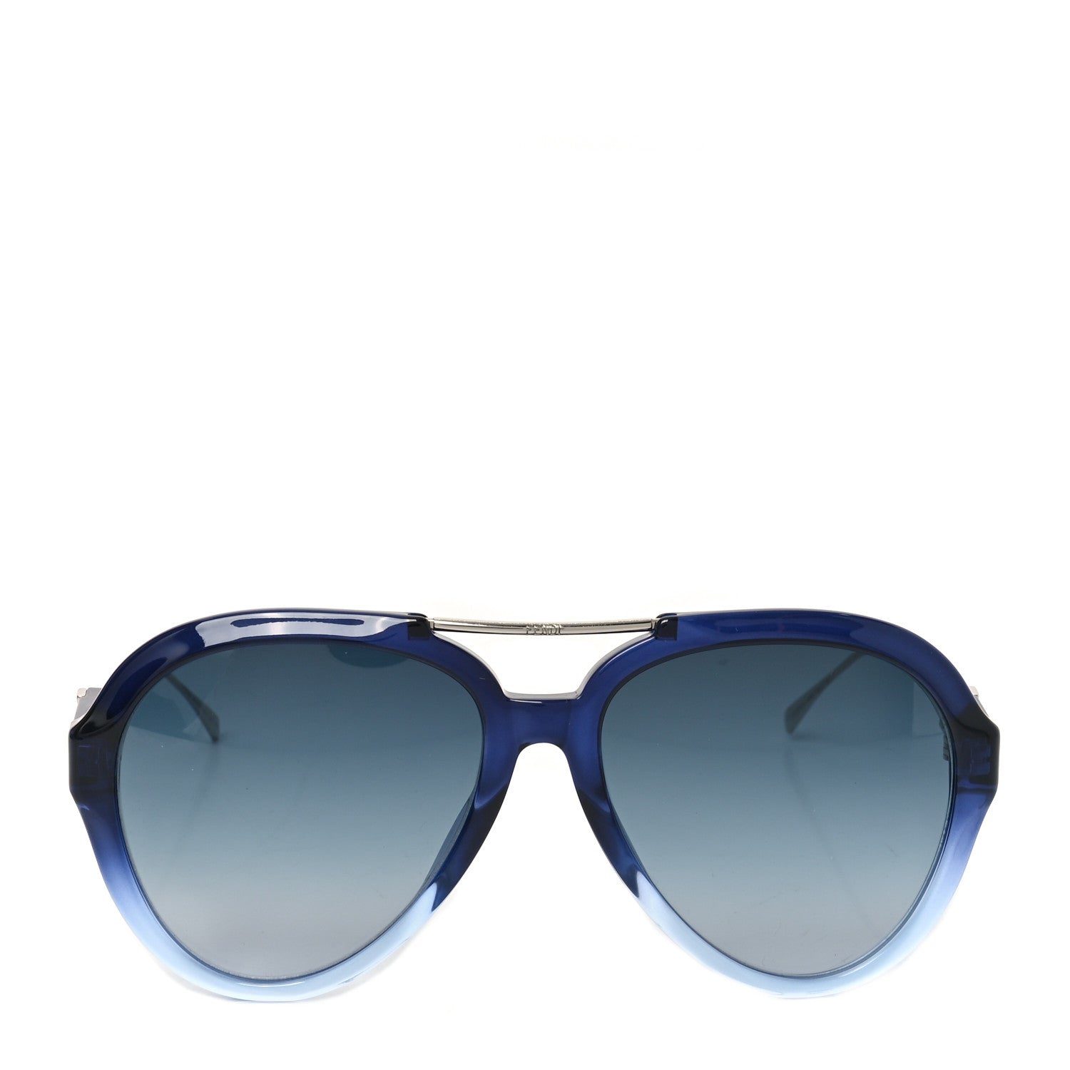 Fendi Metal Acetate Aviator Sunglasses FF 0322 Blue Silver 2 of 7