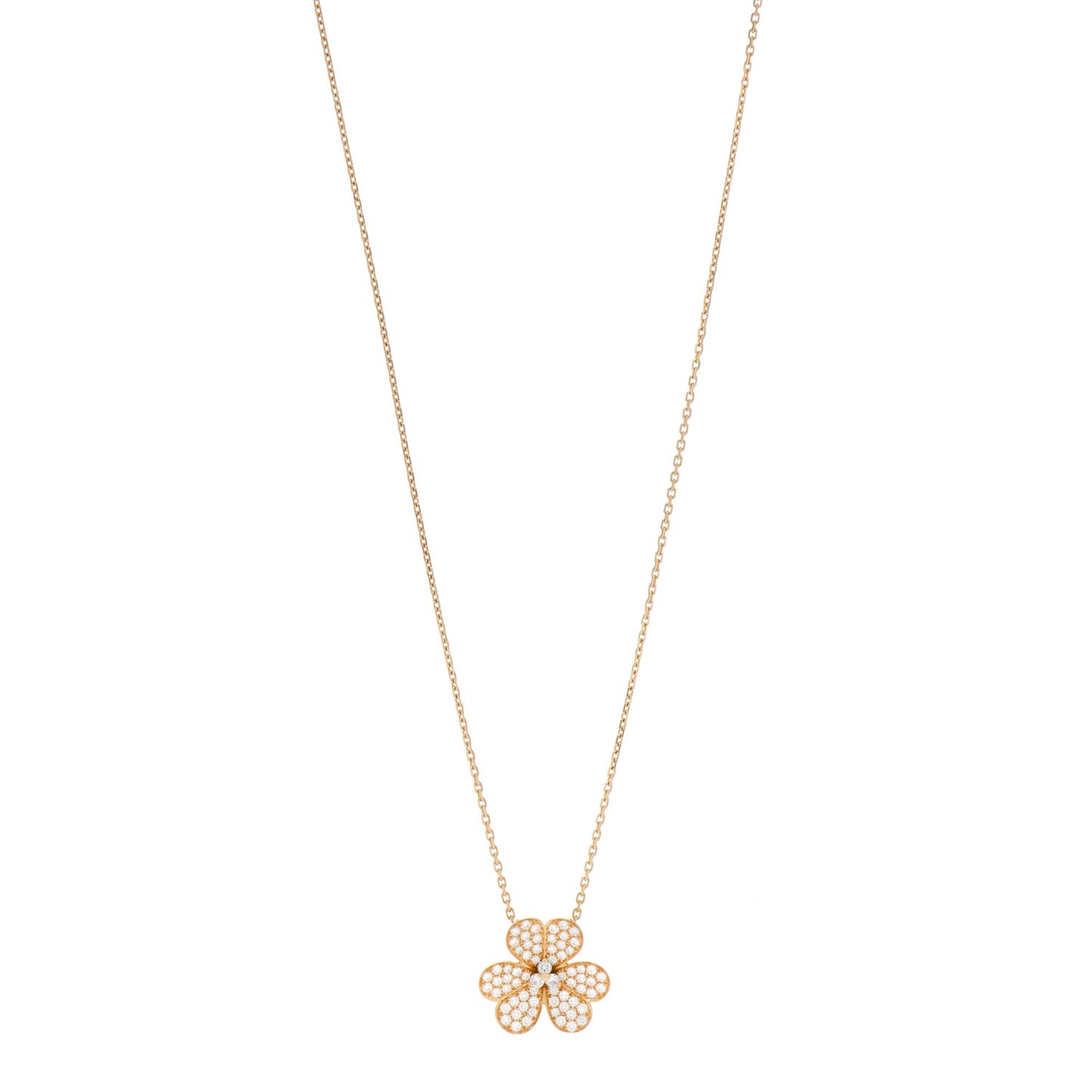 18K Yellow Gold Diamond Large Frivole Pendant Pave Necklace