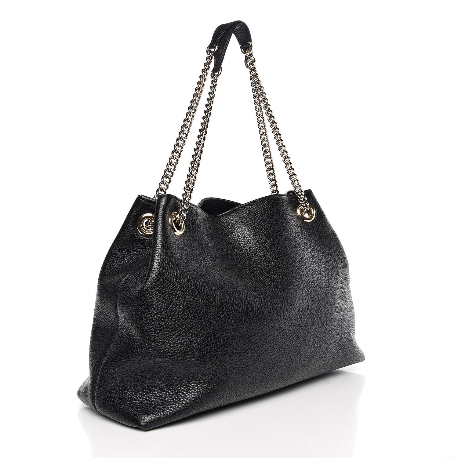 Gucci Pebbled Calfskin Medium Soho Chain Shoulder Bag Black 3 of 7