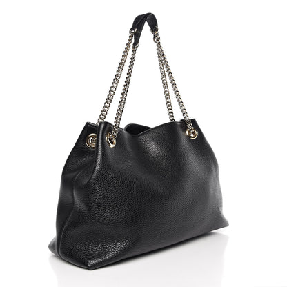 Gucci Pebbled Calfskin Medium Soho Chain Shoulder Bag Black 3 of 7