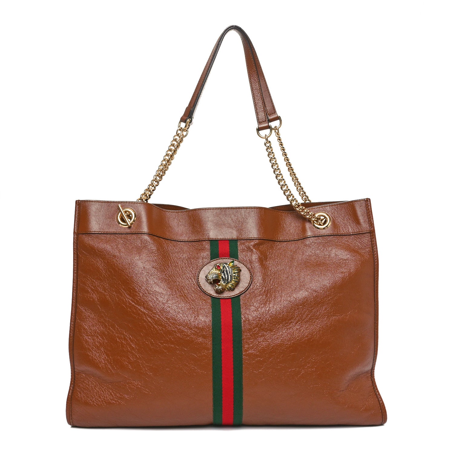 Gucci Calfskin Large Rajah Chain Tote Cuir 1 of 11
