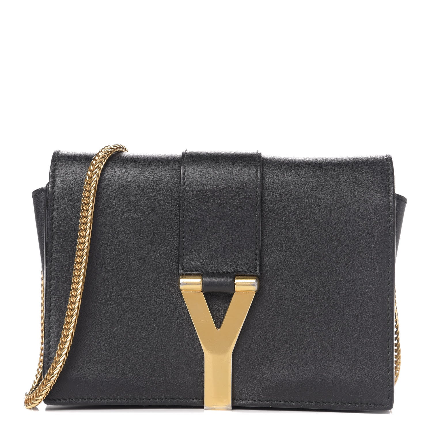 Saint Laurent Calfskin Classic Y Ligne Chain Wallet Black 1 of 13