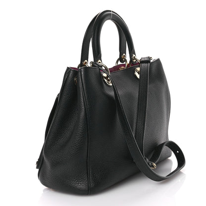 Christian Dior Bullcalf Medium Diorissimo Tote Black Rose Indien 4 of 12