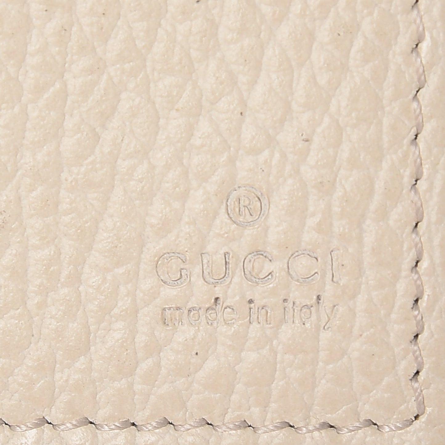 Dollar Calfskin Mini Swing Wallet Bag Mystic White