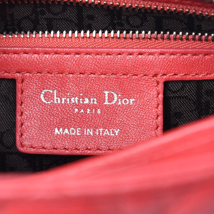 Christian Dior Lambskin Cannage Medium Lady Dior Red 7 of 12