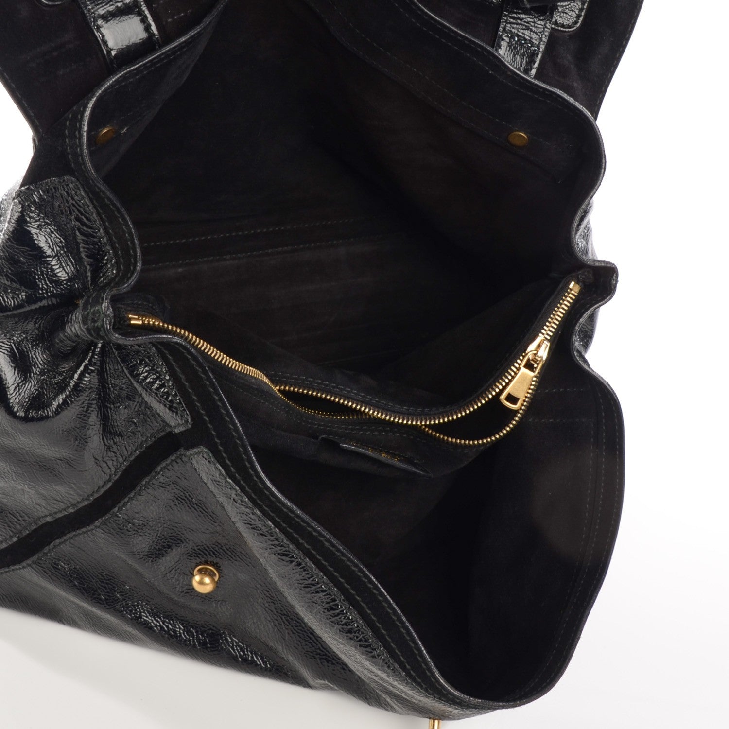 Saint Laurent Patent Calfskin Large Muse Two Black 5 of 7