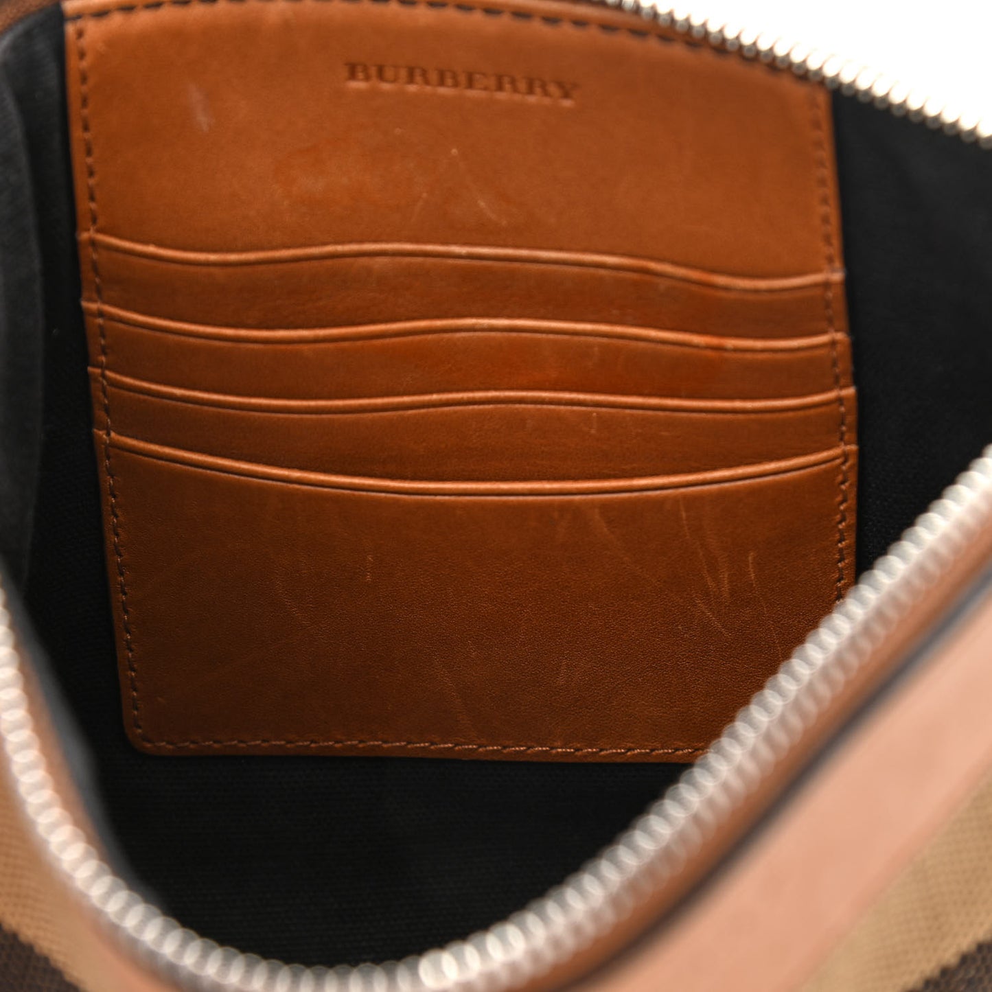 Mega Check Peyton Crossbody Clutch Bag Saddle Brown