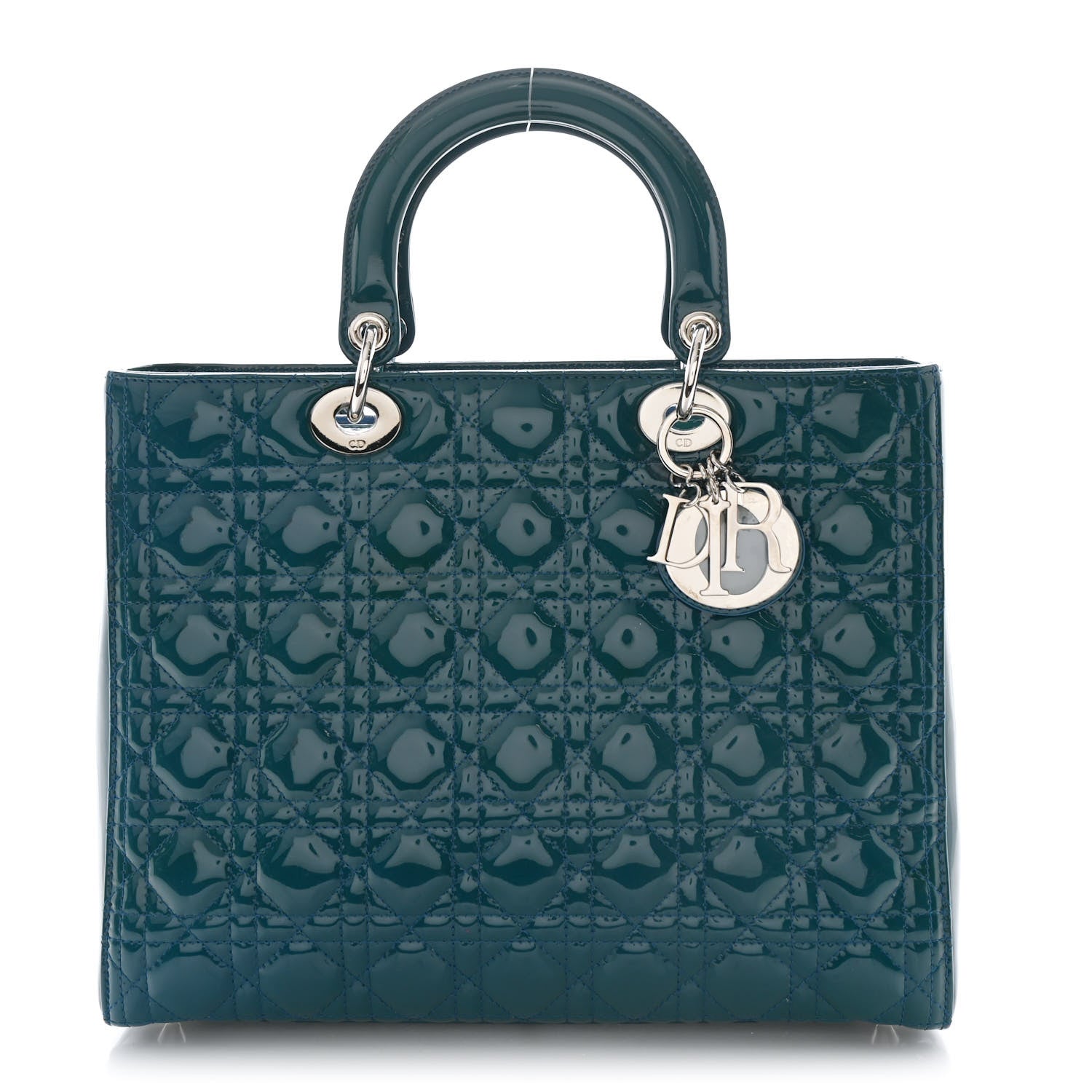 Christian Dior Patent Cannage Large Lady Dior Blue 1 of 10