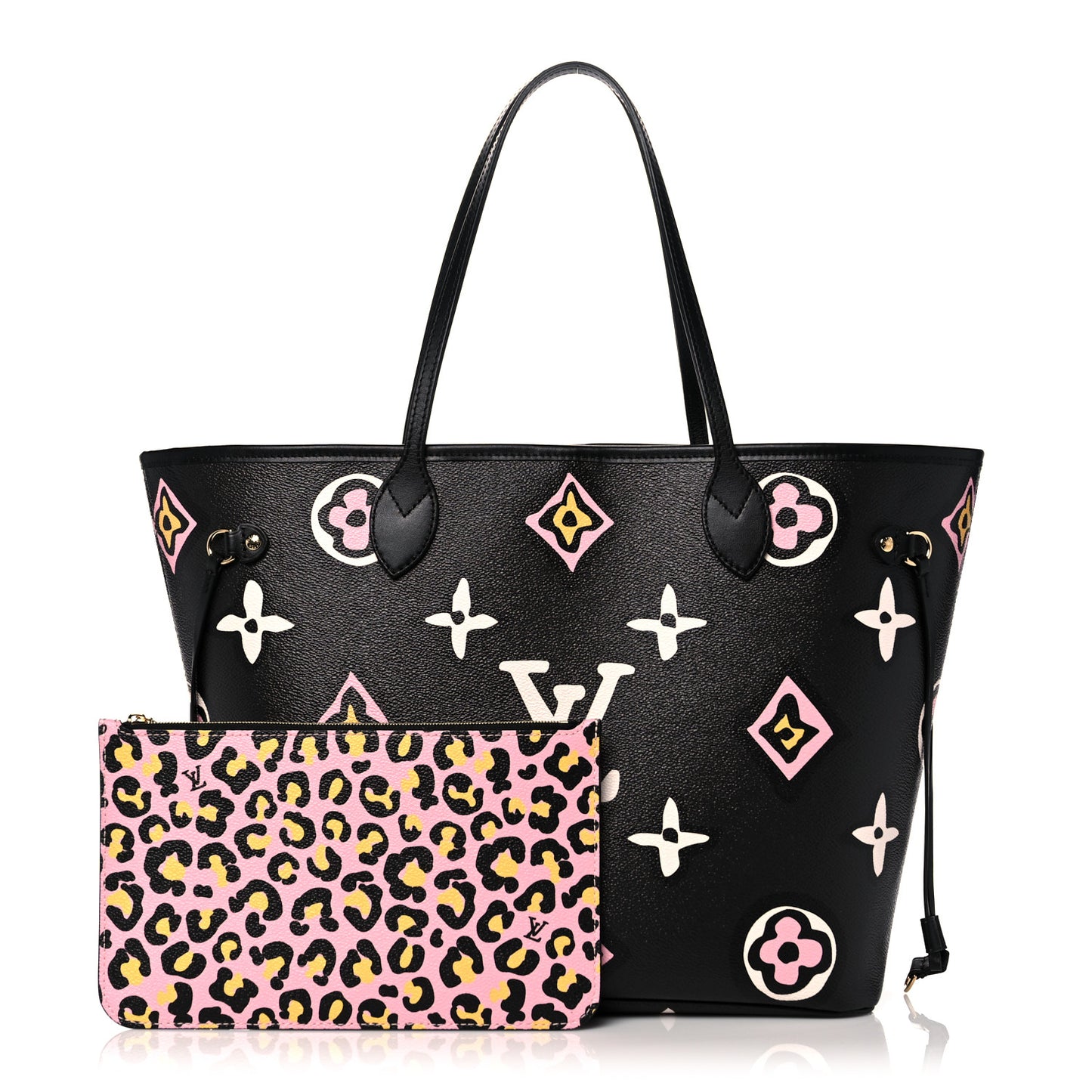 Monogram Giant Wild At Heart Neverfull MM Black