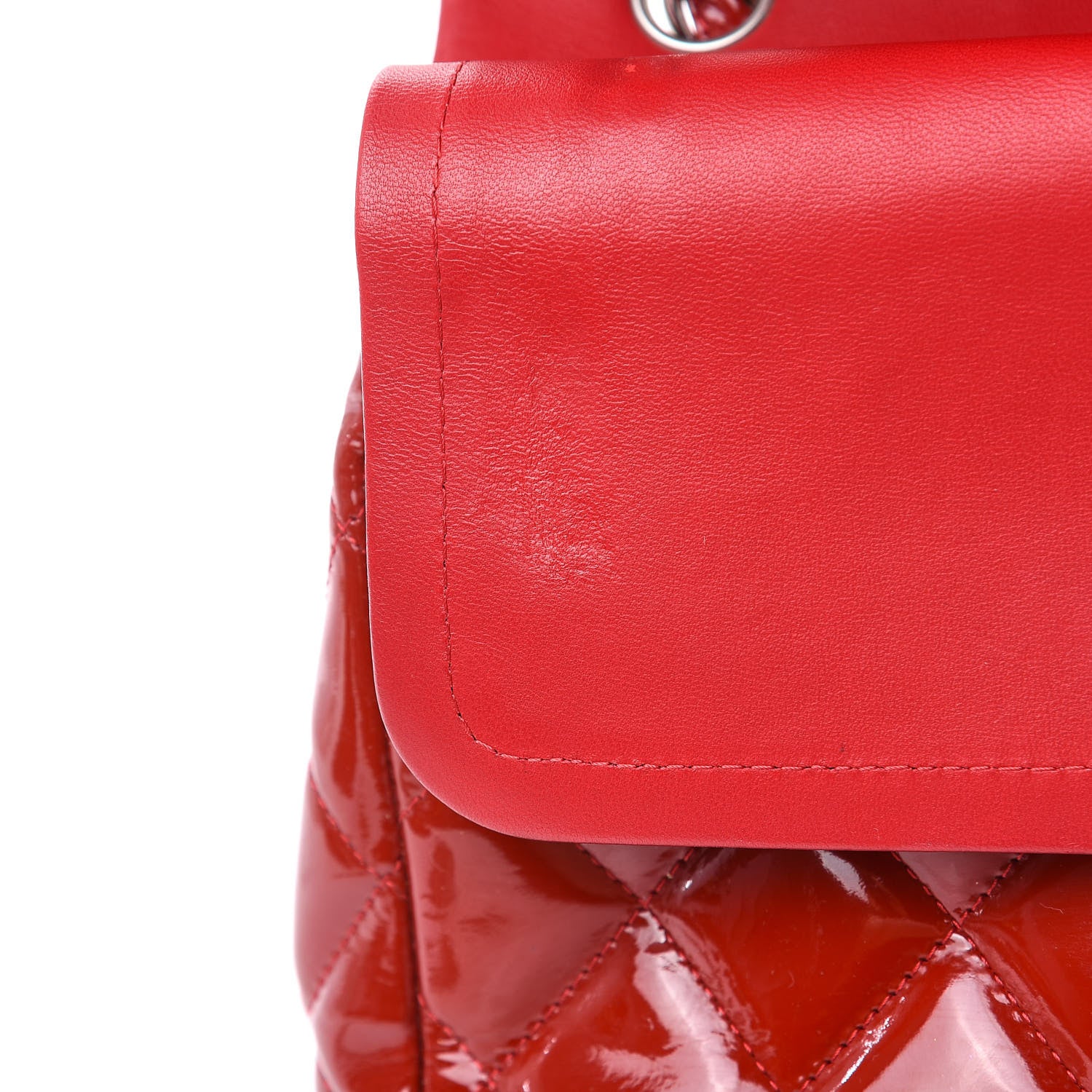 Chanel Patent Quilted Jumbo Double Flap Dark Red 16 of 19