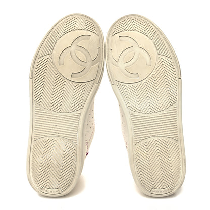 Chanel Calfskin Womens Logo Sneakers 35.5 White Pink 5 of 10