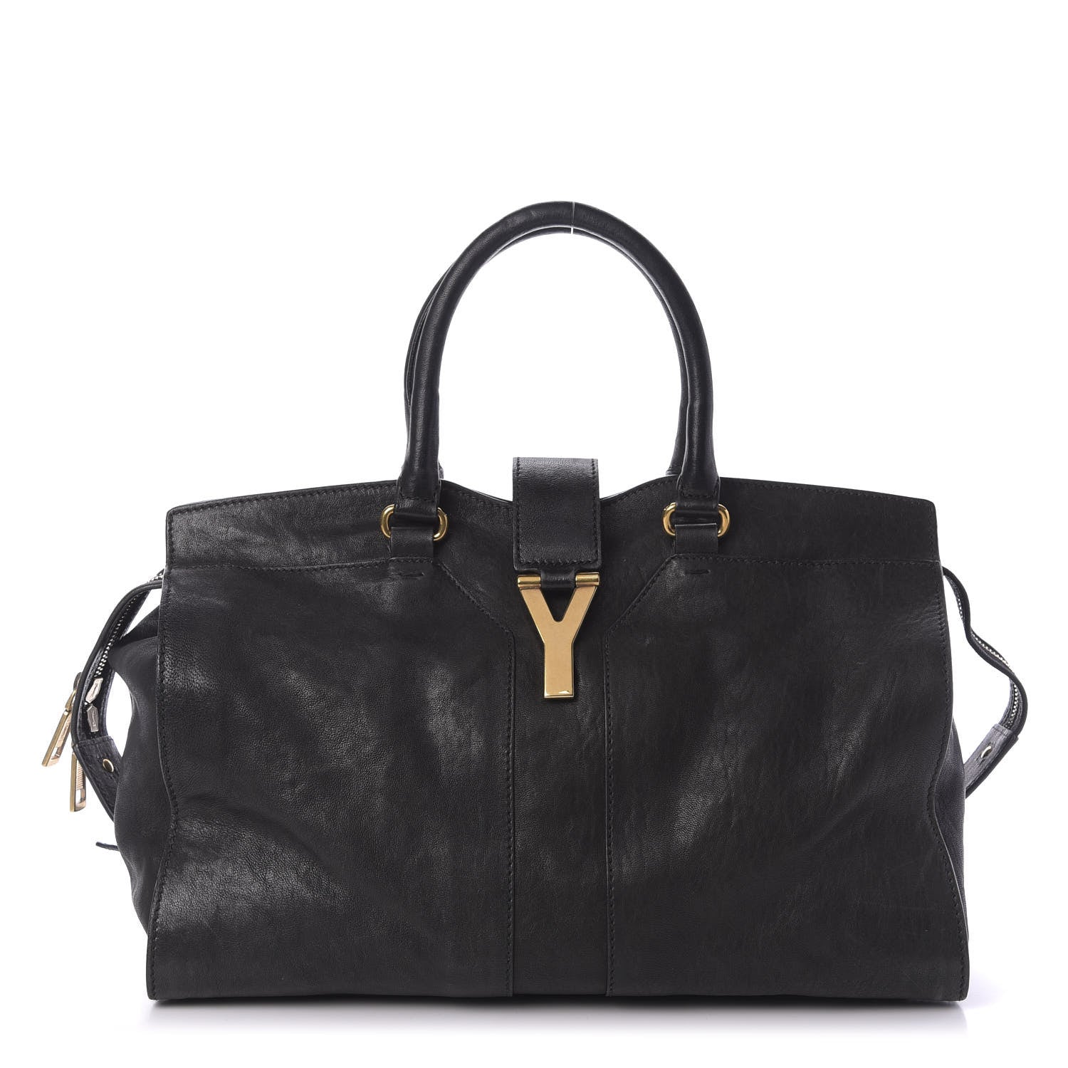Saint Laurent Sheepskin Medium Cabas ChYc Black 1 of 9