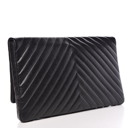 Chanel Aged Calfskin Chevron Quilted Reissue 2.55 Clutch Black 3 of 11