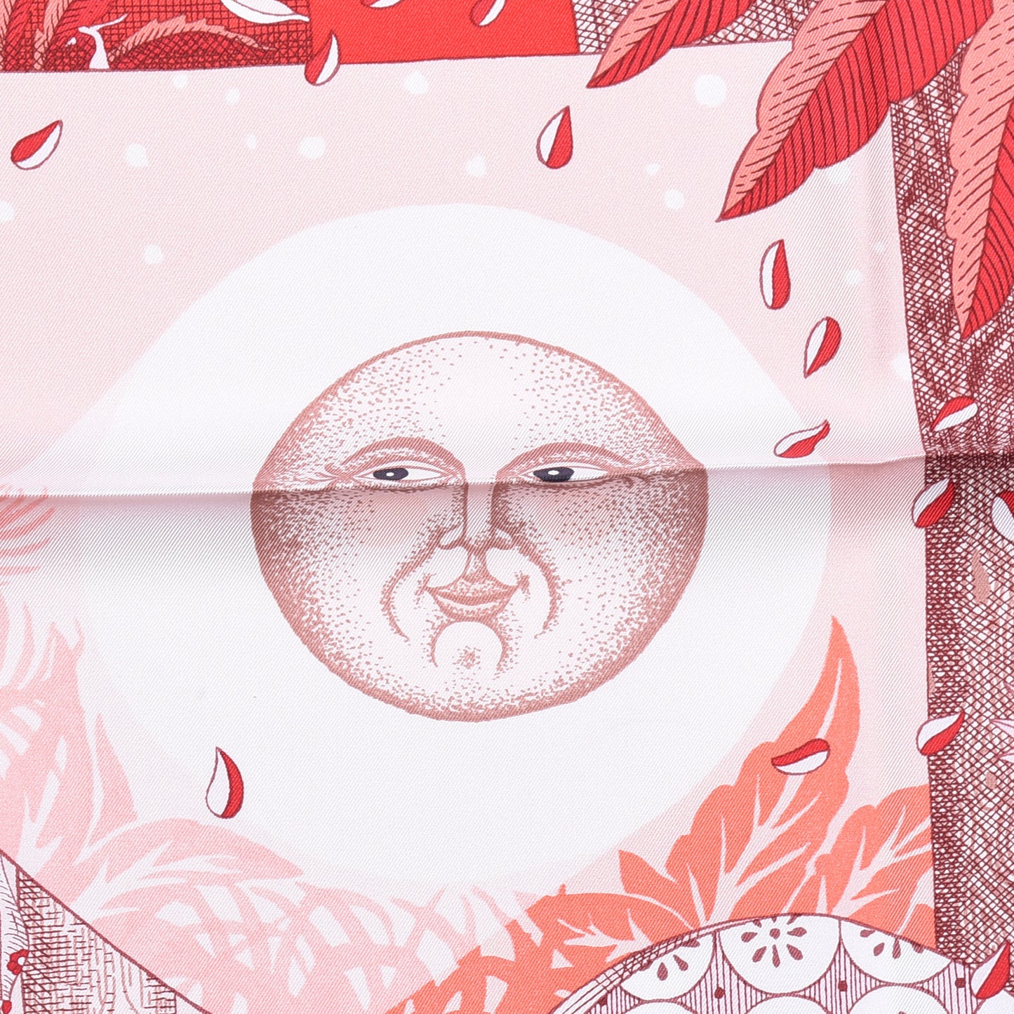 Silk Acte III Scene I La Clairiere Scarf 90 Rouge Rose Blanc