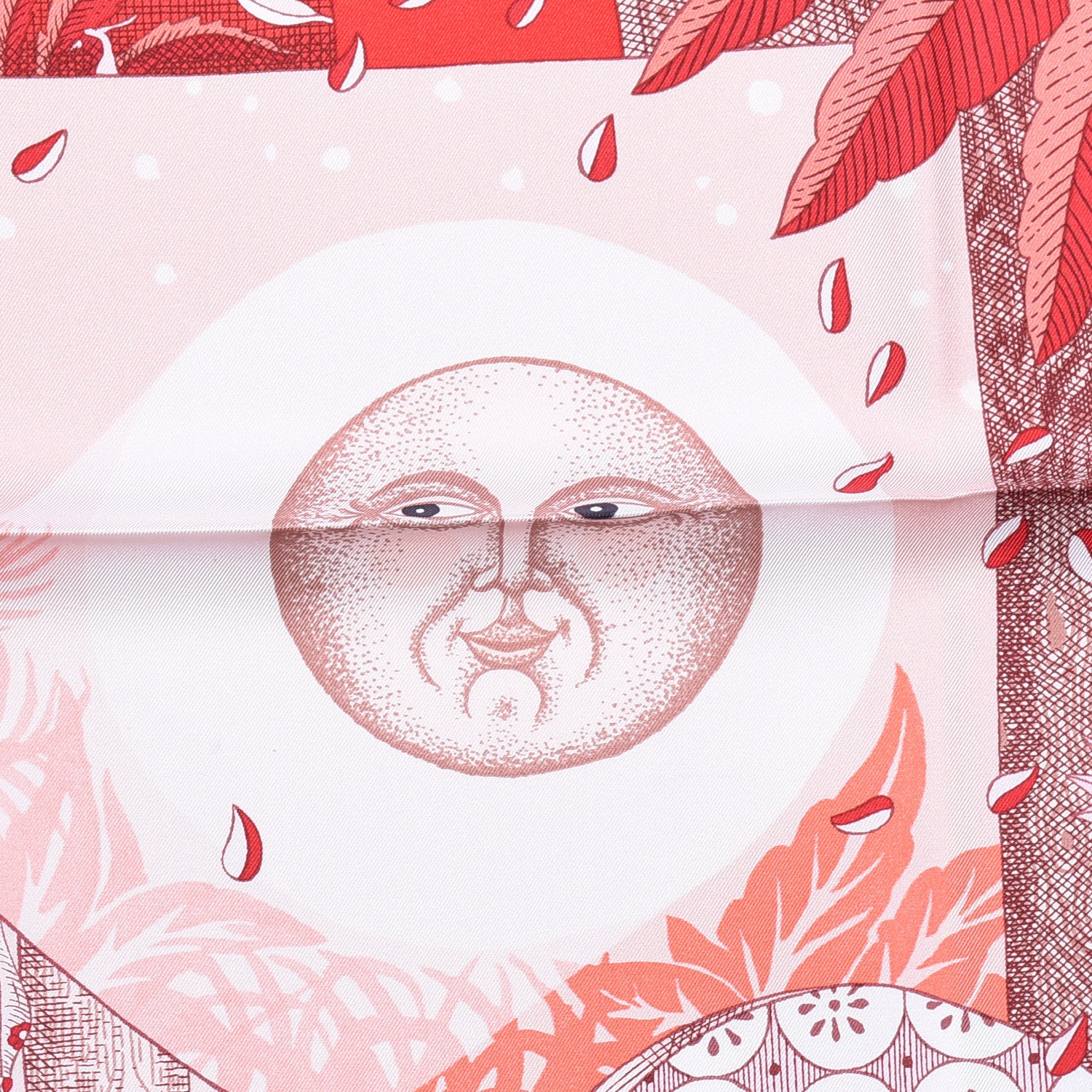 Hermes Silk Acte III Scene I La Clairiere Scarf 90 Rouge Rose Blanc 3 of 8