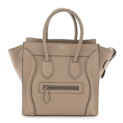 Celine Drummed Calfskin Micro Luggage  Dune 1 of 12