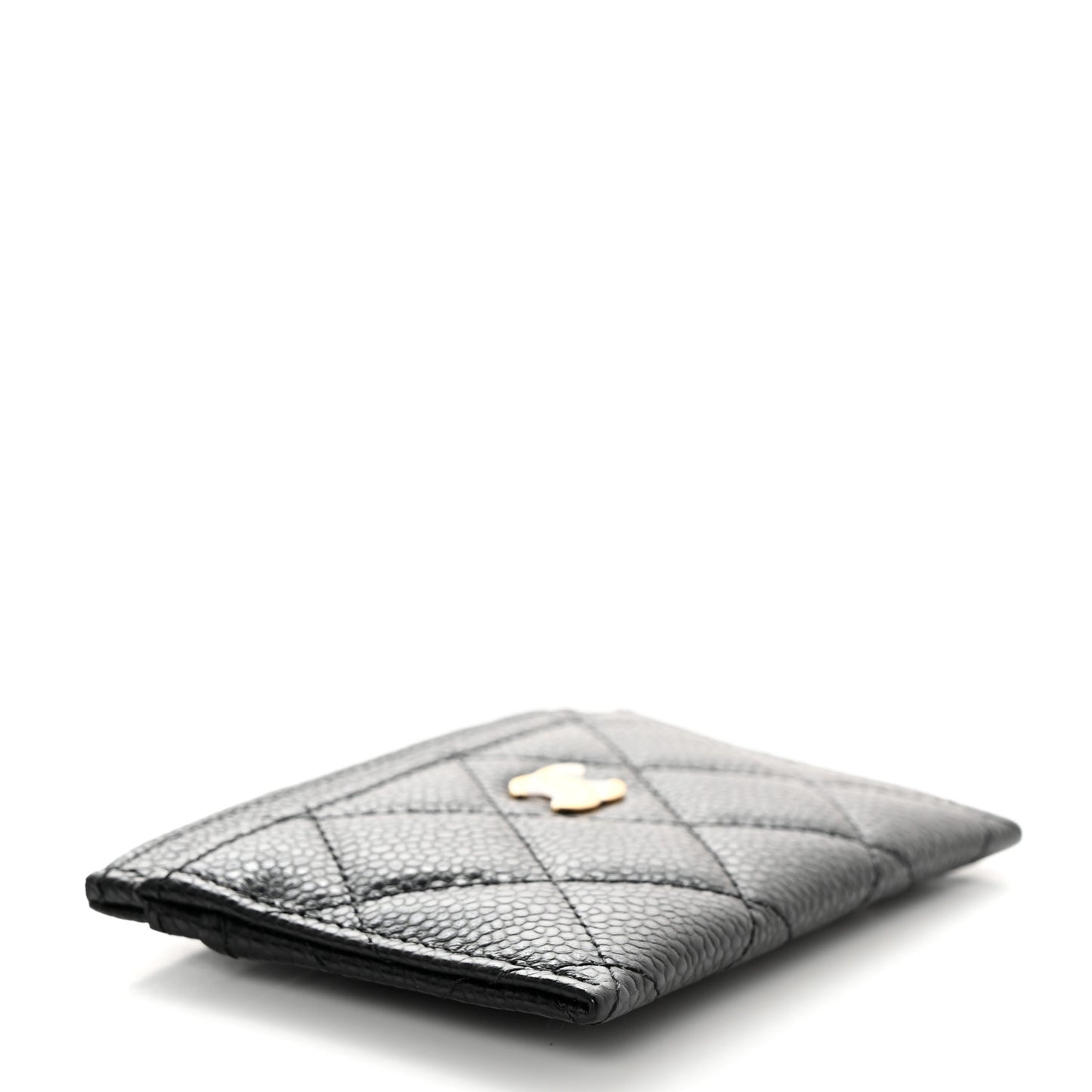 Caviar Quilted Card Holder Black