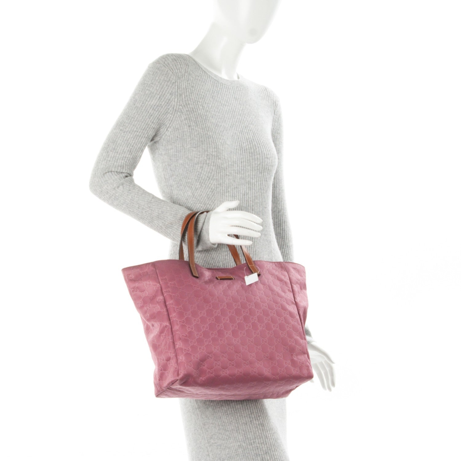 Gucci Nylon Monogram Medium Tote Pink 2 of 7