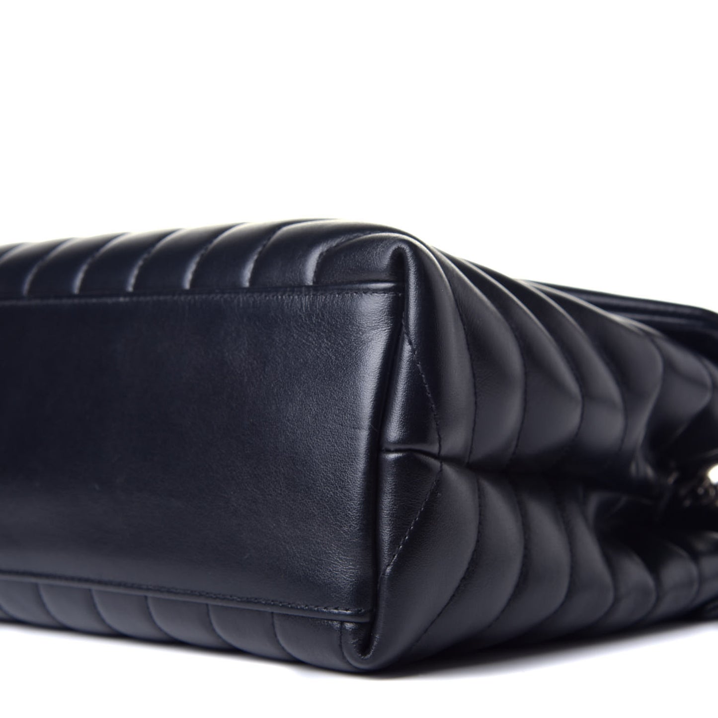 Calfskin Y Quilted Monogram Medium Loulou Chain Satchel Black