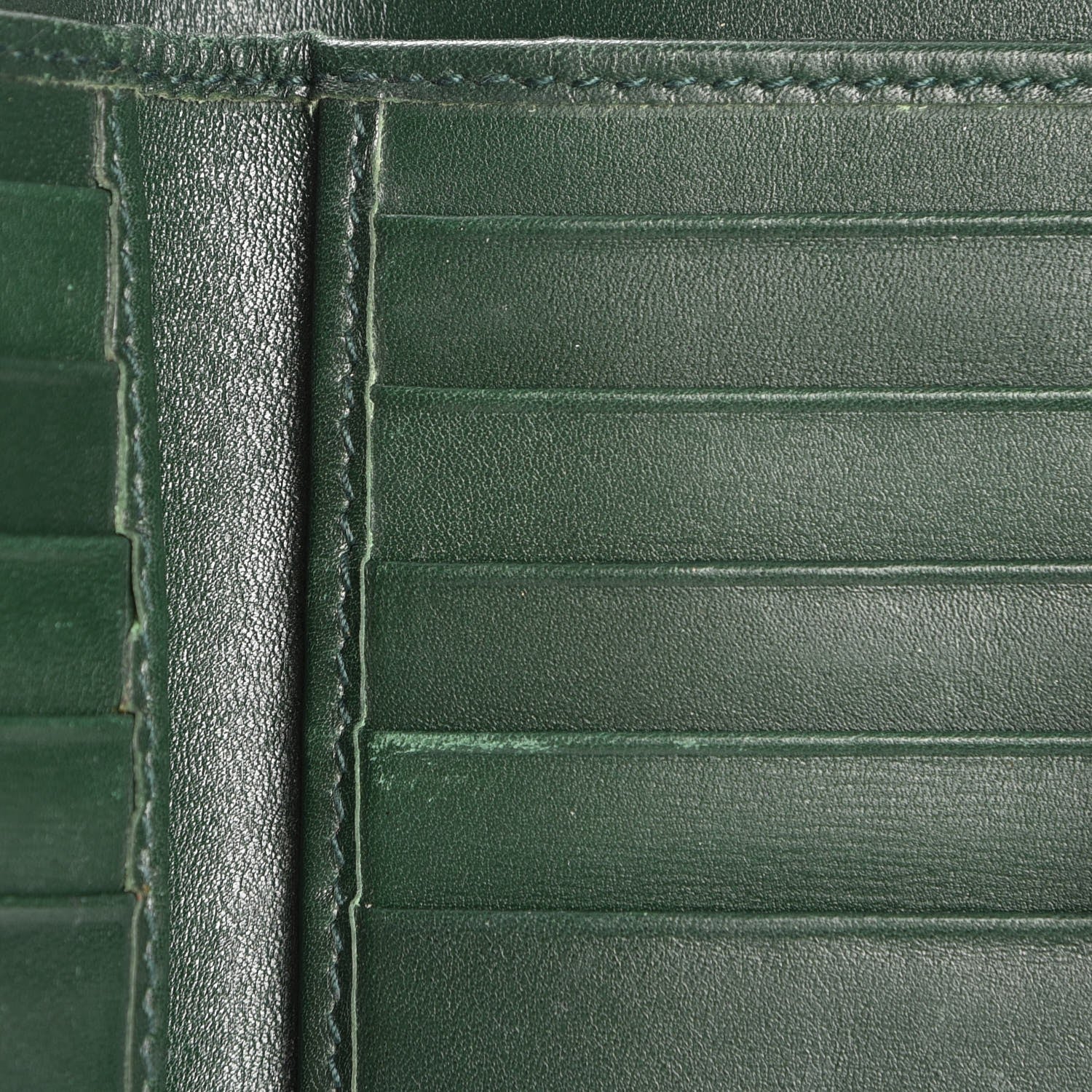 Gucci Crocodile Metal Bar French Flap Wallet Green 8 of 9