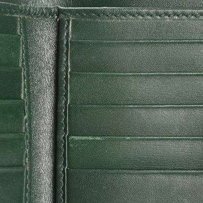 Gucci Crocodile Metal Bar French Flap Wallet Green 8 of 9